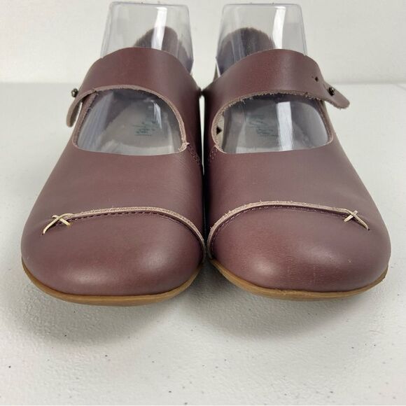 Woman’s Purple Leather Japanese Mary Jane Flats Minimalist Simplistic Size 39 - Picture 2 of 13